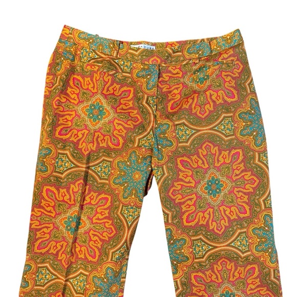 Trina Turk Pants Size 12 Pink Orange Medallion Trouser - Picture 3 of 4